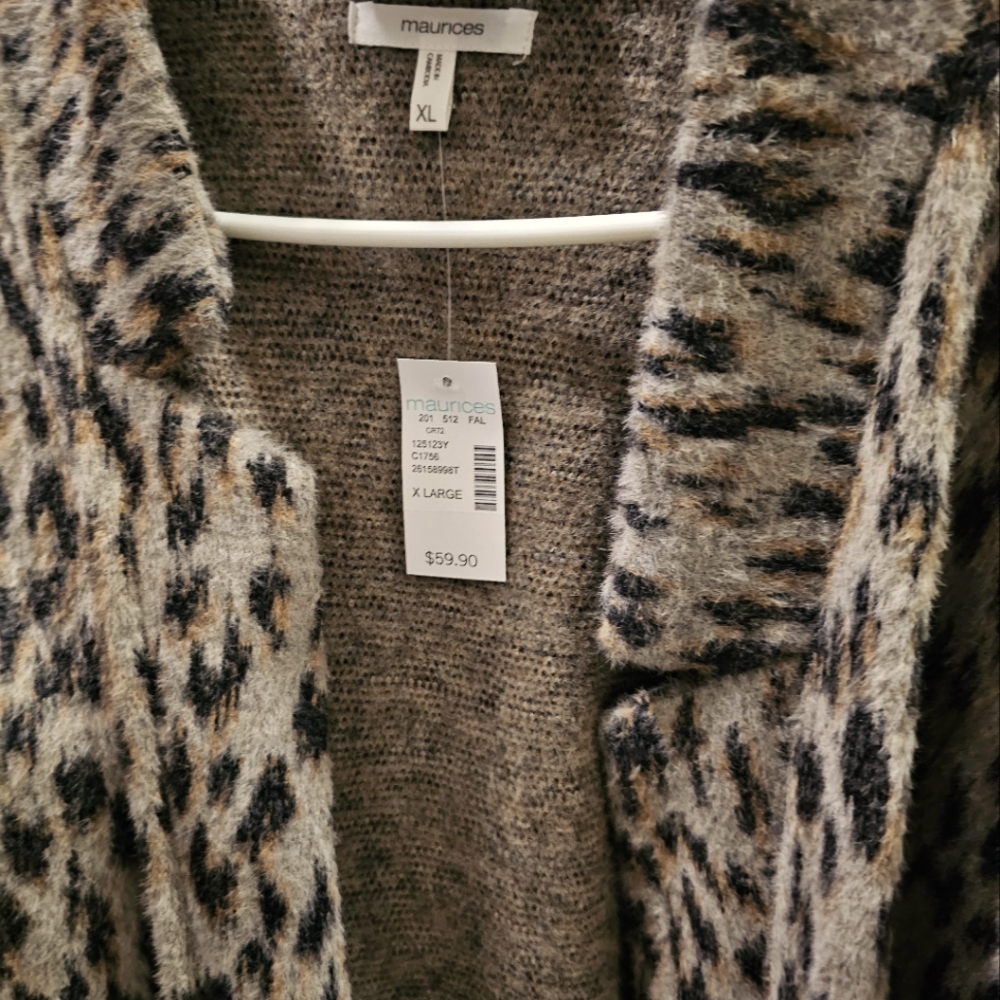 Fuzzy Leopard Print Jacket/coat NWT